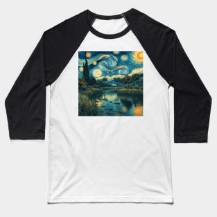 Everglades, Florida, USA, in the style of Vincent van Gogh's Starry Night Baseball T-Shirt